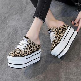 Fitness Shoes Wedges Heels Platform Sneakers Slippers High Female Canvas Woman Hidden Wedge Shoe Laces Up Ladies Black