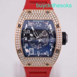 RM Racing Wrist Watch Rm010 Men's Series Watch 18k Rose Gold Set with Diamond Date Display Automatic Mechanical Swiss World Luxury Back Set with Diamond Watch