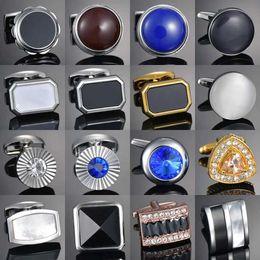 Cuff Links Luxury mens shirt cufflink brand cuffbutton black gemstone high-quality abotoduras for customers