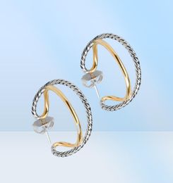 Kadınlar İçin Çift İnci Küpe Tasarımcısı Lüks Mücevher Mücevherleri Kadın Ed İplik Saplama Küpe 18K Altın Kaplama Beyaz Silv157136866553