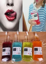 12oz 350ml Blood Juice Energy Drink Bag Halloween Event Party Supplies Pouch Props Vampires Reusable Package Bags8404787