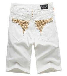 2020 New men039s designer jeans tights casual luxury Robin denim shorts brand men039s diamond large size denim pants Europe 6494273
