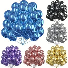 Party Decoration 10Pcs 12Inch Color Chrome Metal Round Latex Balloons For Wedding Birthday Anniversary
