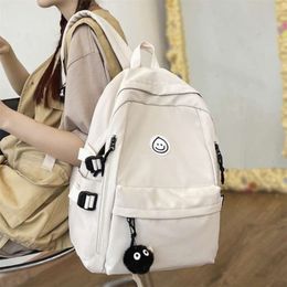 College Student Women School Bags White Cute Female Backpack Waterproof Kawaii Book Bag Ladies Teen Girl Backpacks Fashion Nylon 210929 240F