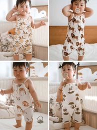 Rompers Milan Kerr Summer Baby Clothing Camissol jumpsuit Animal Print Boys jumpsuit Baby Girls Set d240516