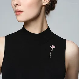 Brooches Chinese Style High-end Lotus Women Design Sense Jewelry Light Luxury Corsage Shirt Suit Coat Pins Accessories Gift