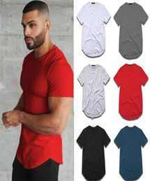 Men and Women039s curved long line hip hop t shirt loose fashion top tee clothing men039s fit urban muscle tshirt TX145313x82099087186378