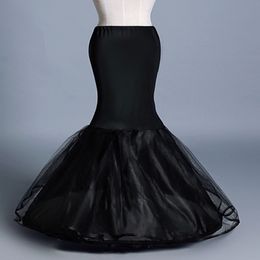 New Black Mermaid Petticoats Woman 1 Hoop Two Layers Tulle Underskirt Wedding Accessories Crinoline Cheap cpa1197 246m