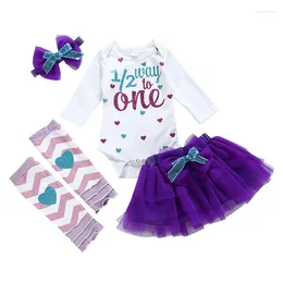 Clothing Sets Baby Outfit Girl Romper 4pcs Tolder Infant Wear Set Suit For Birthday Party Costume Clothes