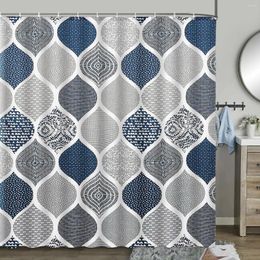 Shower Curtains Bohemian Bathroom Curtain Modern Geometric Blue Green Gray Creative Elegant Chic Polyester Fabric Decor