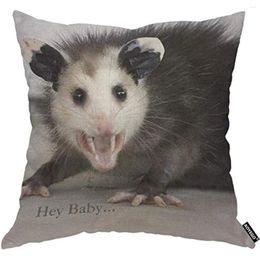 Pillow Hey Baby Opossum Throw Cover Cute Animal Case 18x18 Inch Decorative Girl Room Covers For Home Couch Bed