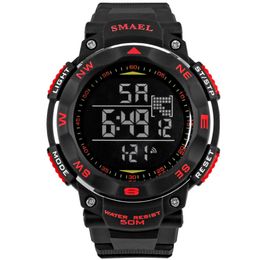 SMAEL Digital Watches 50m Waterproof Sport Watch LED Casual Electronics Wristwatches 1235 Dive Swimming Watch Led Clock Digital 300B