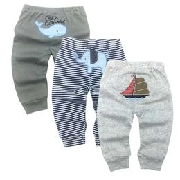 Trousers 3 packs of unisex baby pants for spring and summer childrens harem PP Trousers cotton knitted boys and girls baby legs newborn baby clothing d240517
