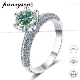 Cluster Rings PANSYSEN 1CT-2CT D Color VVS1 Moissanite Ring For Women Wedding Jewely With GRA Certificete 925 Sterling Sliver Engagement