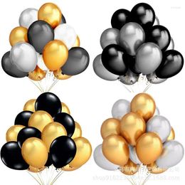 Party Decoration Thick Latex Balloon Set Wedding And Birthday Gold Black Silver 12PCs