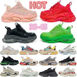 Designer Shoes triple s Casual Shoes Men Women Platform Sneakers Clear Sole Black White Grey Red Pink blue Royal Neon Green Beige womens mens trainers Tennis shoe 35-45