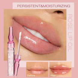 Lip Gloss 5ml Oil Rose Petal Moisturizing Lipstick Reducing Lasting Women Female Lines Cosmetics Long Waterproof D7X5