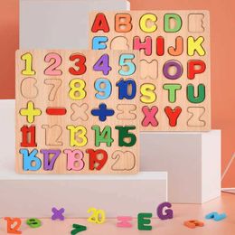 Other Toys Colorful Alphabet and Numeric Shape Matching Wooden 3D Puzzle Childrens Early Education Toys Montessori Kindergarten Childrens Gifts s5178