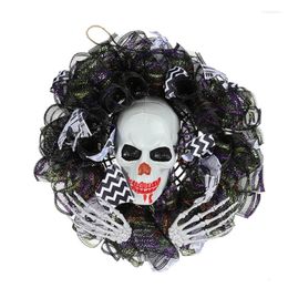 Decorative Flowers Black Halloween Wreath Pendant Interior Door Hanging Decoration For A Haunting