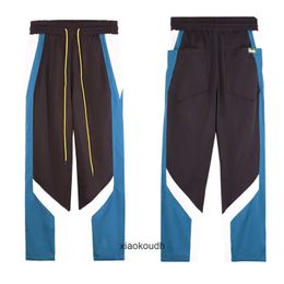 Rhude High End Tasarımcı Sonbahar/Kış Yeni Erkek Kontrast Spor Pantolonları 1: 1 Orijinal Etiket