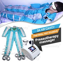 3 I 1 Air Compression Suit Pressoterapi Lymfatisk dräneringsmaskin Body Slimming Detox Machine 24 Airbags Massage Presoterapia med infraröd