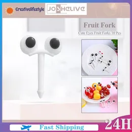 Forks Mini Eye Cartoon Picks For Kids Cute Fruit Fork Bento Box Decor Reusable Children Snack Cake Dessert Lunch