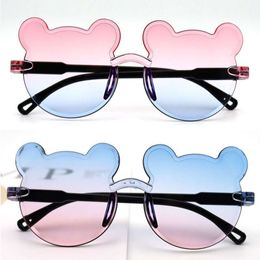 Trendy Girls Cartoon Eyeglasses Shades Driver Anti-Glare Boys Fashion Outdoor Children Glasses Kids Sun Sunglasses Bear Shape L2405