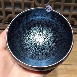 Tea Cups Jianzhan Chinese Traditional Skill Tenmoku Bowl Sky Eye Drinkware Matcha Chawan Oil Spot Japanese Utensils Handmade