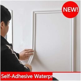 Wall Stickers New Self-Adhesive Waterproof Skirting Waistline Tv Background Frame 3D Foam Border Edge Pressing Strip For Home Decorati Dh5T3
