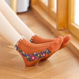 Women Socks 1PC Women's With Pearl Lace And Floral Fashion Trend For Spring Autumn Seasons
