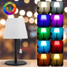 Table Lamps LED Lamp With Pull Chain Modern Bedside 2200mAh Desk Light Remote Control USB Rechargeable For Study Room Bedroom