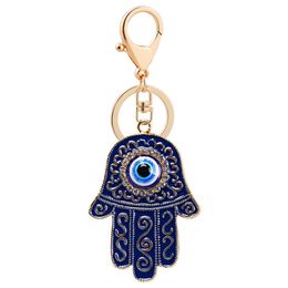 Creative Blue Eyes Keychain Purse Charms Crystal Rhinestone Key Chain Ring Fashion Holder Car Keyrings 254Q