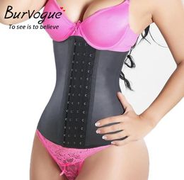 Burvogue Latex Waist Trainer Shaper 9 Steel Bone Underbust Corset Weight Loss Waist Shaper Plus Size Sexy Waist Cincher Y190719013909684