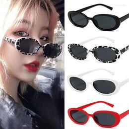 Sunglasses Small Punk Women Men Oval Vintage Designer Sun Glasses Shades Female Eyewear Versatile Black Style Eye