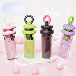 Tumblers High Value Plastic Cup Ins Style Cute Portable Student Outdoor Light Luxury Summer Straw Water For Girls