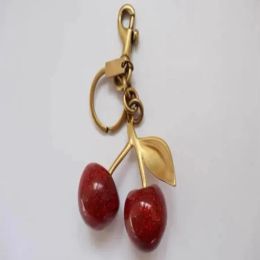 Lanyards cherry charm Luxury Parts Accessories Handbag pendant keychain women's exquisite crystal Cherry car accessories highgrade pendant