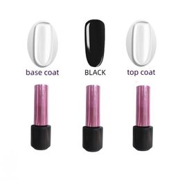 Nail art salon & Home use UV Gel polish 8ml 3 pieces per lot Black Colour gel+Base coat+Top coat