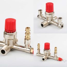 New Double Outlet Tube Alloy Air Compressor Switch Pressure Regulator Vae Fitting Part Accessories High Quality Hot Sale