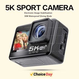 Sports Action Video Cameras CERASTES WiFi shock-absorbing action camera 4K 60FPS dual screen 170 wide angle 30m waterproof motion camera J240514
