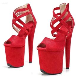 Fashion Sandals Sexy LAIJIANJINXIA Flock 20cm/8inches Exotic High Heel Platform Party Women Modern Pole Dance Shoes 203 997 d c4ab