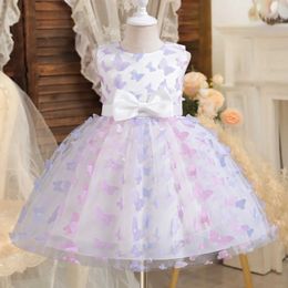 Girl's Dresses Little Girl Party Dress Princess 3D Butterfly Mesh Tutu Gown Children Birthday Weddings Ball Gown Kids Formal Gala Costumes 3-8Y