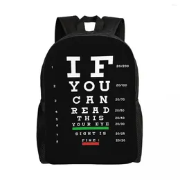 Backpack Optician Eye Test Exam Backpacks For Boys Girls Myopia Chart College School Travel Bags Men Women Bookbag Fits 15 Inch Laptop