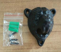 VINTAGE CAST IRON WALL MOUNTED BEER BOTTLE OPENER ANTIQUE OLD STYLE Solid BEAR HEAD Bottle Openers W Screws4786682
