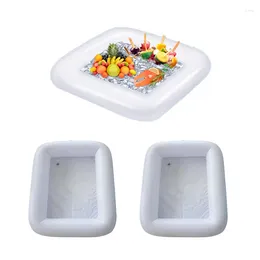 Plates Portable Inflatable Ice Bar Tray Water Floating Beverage Fruit Serving Picnic Swimming Pool Party Beer Cup Holder