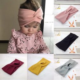 1 PCS Spring Summer Solid Colour Baby Headband Girls Twisted Knotted Soft Elastic Girl Headbands Hair Accessories Large Size 240515