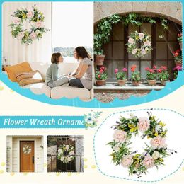 Decorative Flowers Hanging Wreath Simulation Leaf Flower For Wedding Garland Artificial Pendants Home Decor