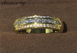 New Arrive Jewellery Male ring Diamond Yellow gold filled Party Wedding Band Ring for Men Women Size 7122281253