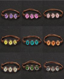 Link Chain Handmade Woven Dried Flowers Glass Beads Bracelet Women Jewelry Girls Ball Weave Lucky Flower Bracelets2198452