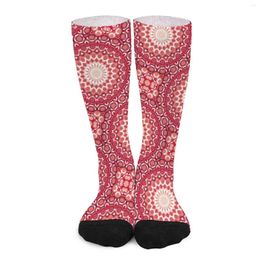 Women Socks Bright Mandala Vintage Bohemia Kawaii Stockings Couple Soft Breathable Skateboard Winter Graphic Anti-Slip