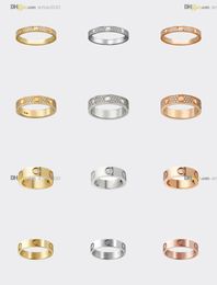 Love Ring Designer Ring Star Diamond Rings 4mm For Women Luxury Jewelry Accessories Titanium Steel Gold-Plated Never Fade Not Allergic Store/214916081423039